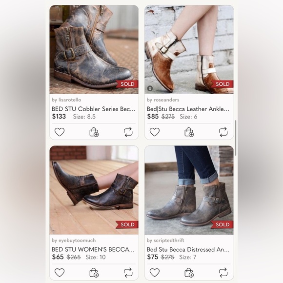 CCO🎉⬇️SHIP Bed|Stu ‘Becca’ Handmade Leather Zip Up Vibram Ankle Bootie 8.5 Brown - Picture 12 of 12